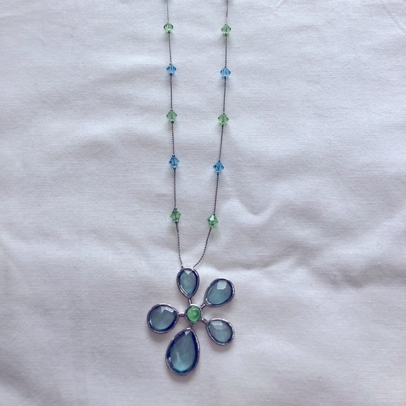 Lia Sophia Jewelry - Lia Sophia blue and green stones flower necklace